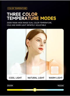 DIGI CORE D12 80 LED Video Light LED Camera Light 360° Portable Photography Lighting Type-C 2000mAh Rechargeable Battery CRI 95+ 2500-9000K With 3 Adjustable Modes On Camera Light  - Image 4