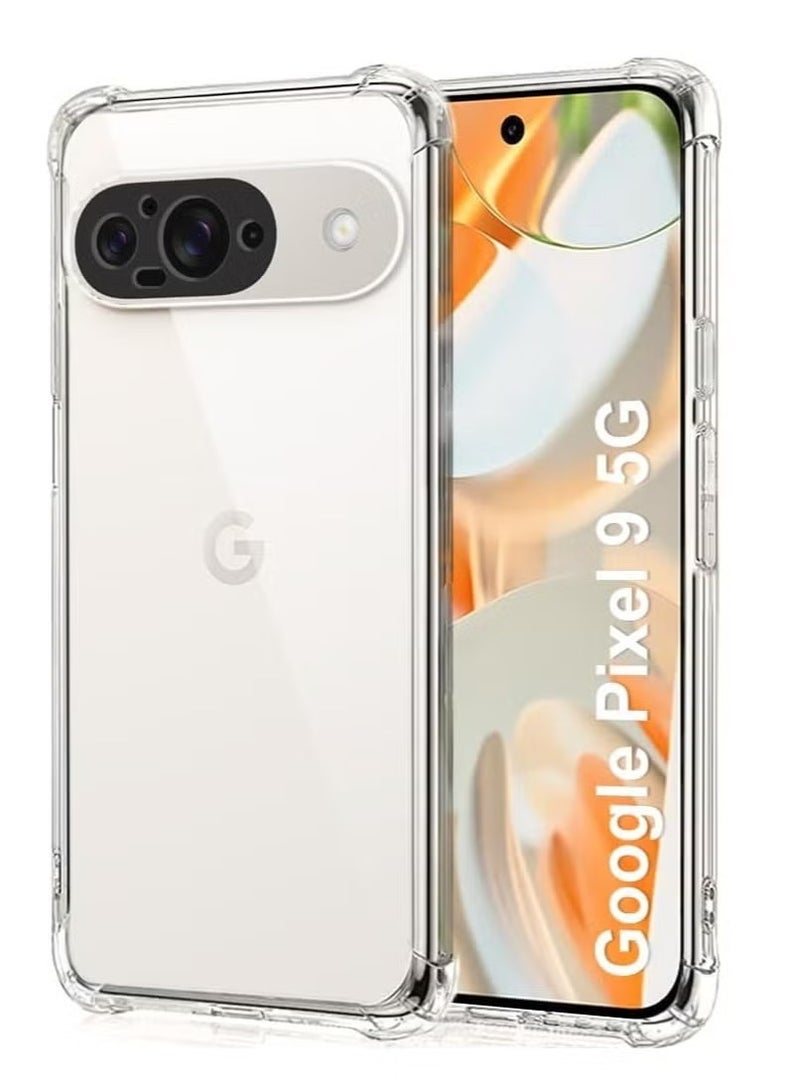 ELTRAZONE Google Pixel 9 Case Cover – Shock-Absorbing Bumper with Camera Protection, Crystal Clear Soft TPU Transparent Case for Google Pixel 9 5G - Image 1