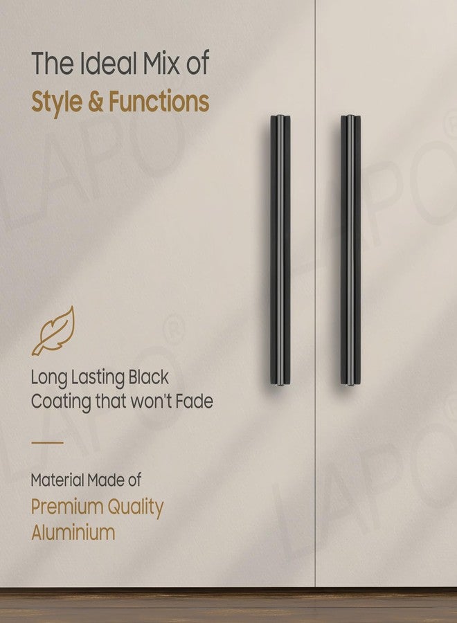 LAPO 5 Inch Drawer Handles for Kitchen, Handles for Window Drawer, Black-Glossy Finish Cabinet Pulls for Pooja Mandir, Wardrobe (Pack of 6) - Image 5
