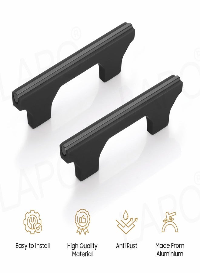 LAPO 5 Inch Drawer Handles for Kitchen, Handles for Window Drawer, Black-Glossy Finish Cabinet Pulls for Pooja Mandir, Wardrobe (Pack of 6) - Image 3