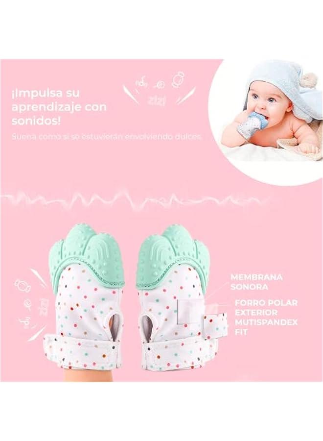 جونيس قفاز تسنين للاطفال من السيليكون الخالي من BPA | يقوي التسنين | يخفف الام اللثة | غشاء صوتي للنمو، قطعتين | 3 اشهر فما فوق (بينك - بينك) - Image 2