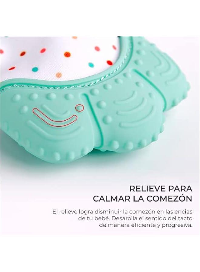 جونيس قفاز تسنين للاطفال من السيليكون الخالي من BPA | يقوي التسنين | يخفف الام اللثة | غشاء صوتي للنمو، قطعتين | 3 اشهر فما فوق (بينك - بينك) - Image 3