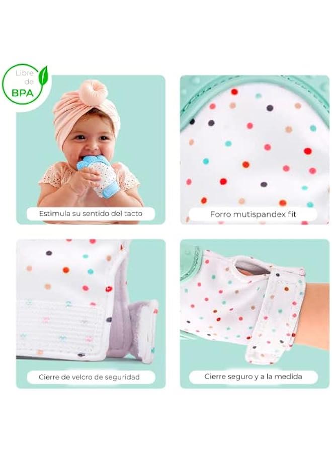 جونيس قفاز تسنين للاطفال من السيليكون الخالي من BPA | يقوي التسنين | يخفف الام اللثة | غشاء صوتي للنمو، قطعتين | 3 اشهر فما فوق (بينك - بينك) - Image 4