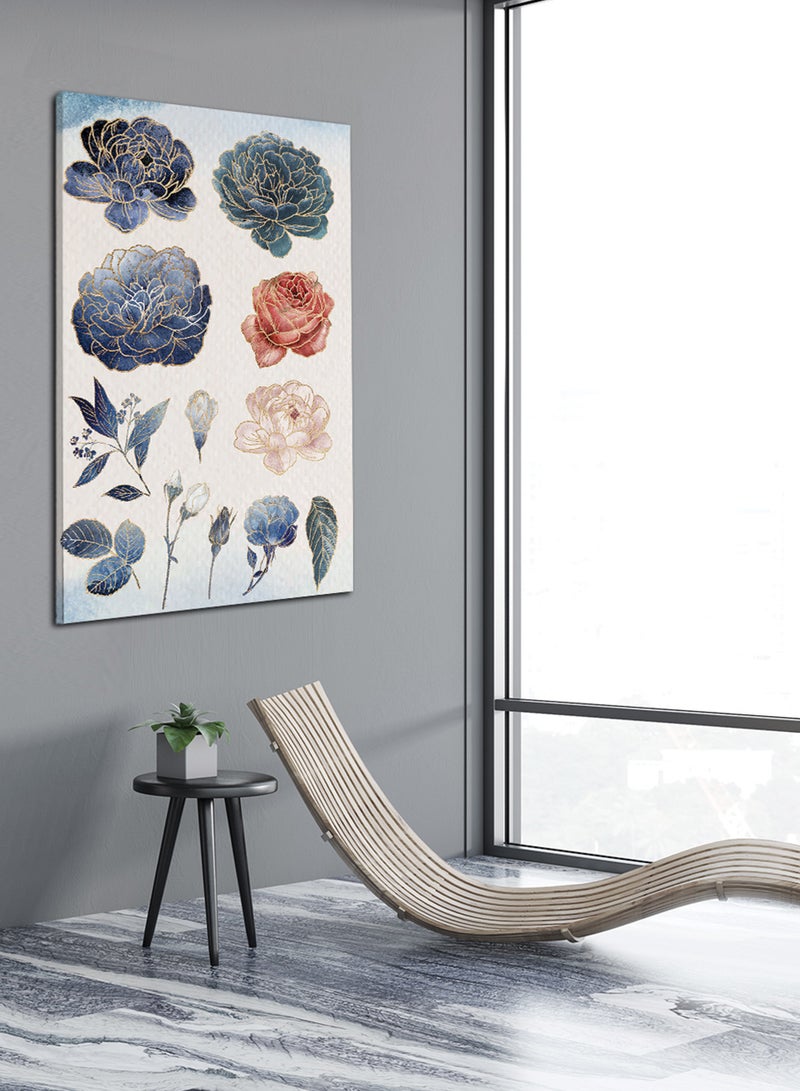 LOWHA Canvas Wall Art Stretched Over Wooden Frame with Floral Design  Painting - Image 2
