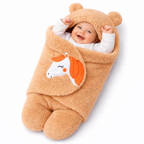 BRANDONN Baby Blanket Newborn Gift Pack of Swaddle Wrapper, 0-9 Months, Length 68 cm x Width 68 cm - Image 1