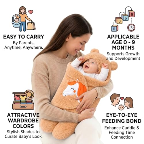 BRANDONN Baby Blanket Newborn Gift Pack of Swaddle Wrapper, 0-9 Months, Length 68 cm x Width 68 cm - Image 2