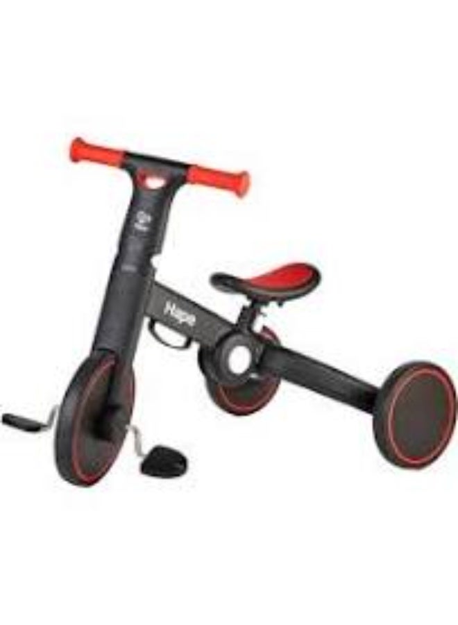 Hape Double-fun Transforming Rider Balance Bike & Tricycle – Red | Foldable Ride-On with Removable Pedals & Lockable Wheels for Toddlers | Lightweight Indoor & Outdoor Learning Bike, Age 18M+ - Image 1