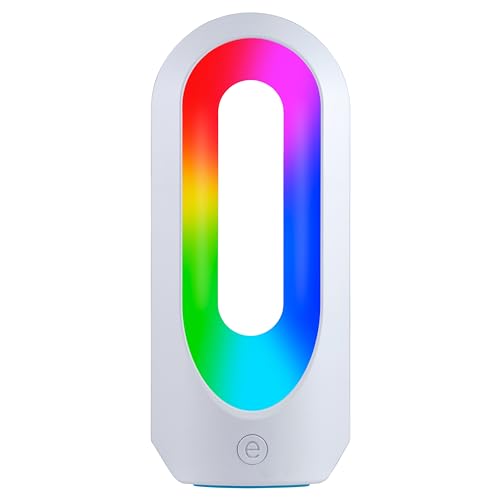 Enbrighten Color Changing LED Lamp, Modern Night, Dimmable Whites & Vibrant RBG Colors, Dorm Essentials, Ideal for Home Office, Gaming, Bedroom, Kids Room, Reading Light, 49632, Plastic, White - Image 1