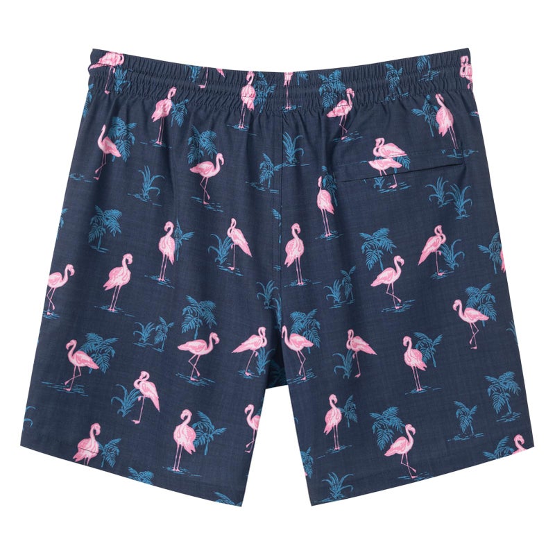 SURF CUZ Mens Swim Trunks with Compression Liner Quick Dry Swim Shorts 7" Swimming Trunks Stretch Bathing Suit 7 Inch,Flamingo-Black,L - Image 3