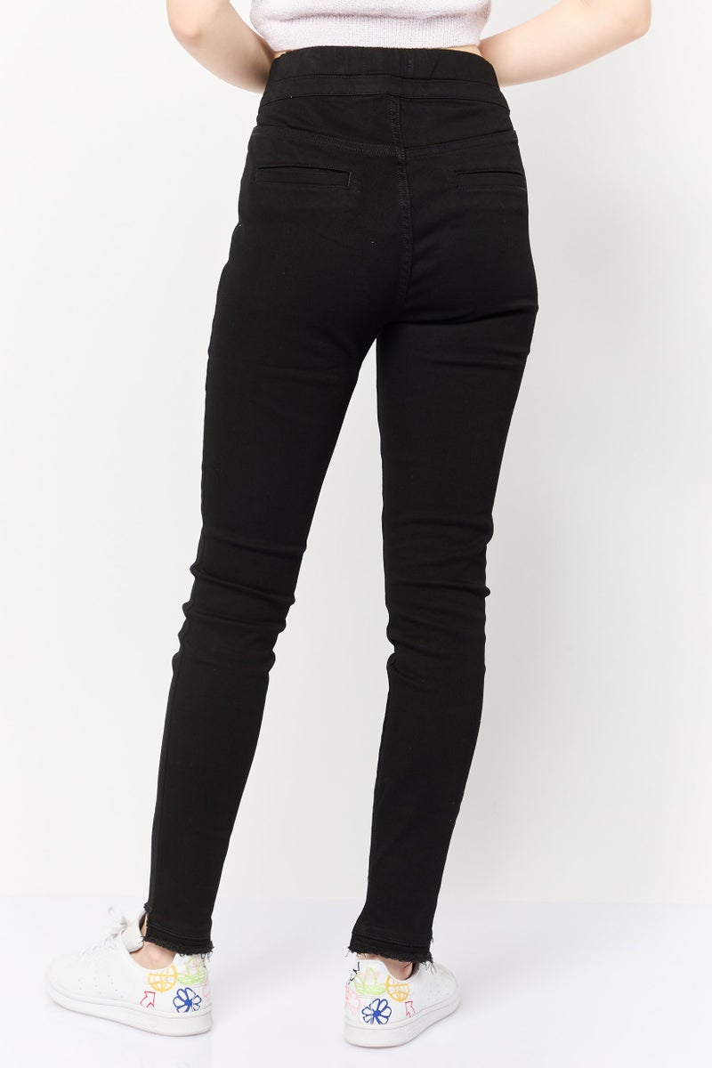 Juicy Couture Women Plain Pull On Denim Jeans, Black - Image 4