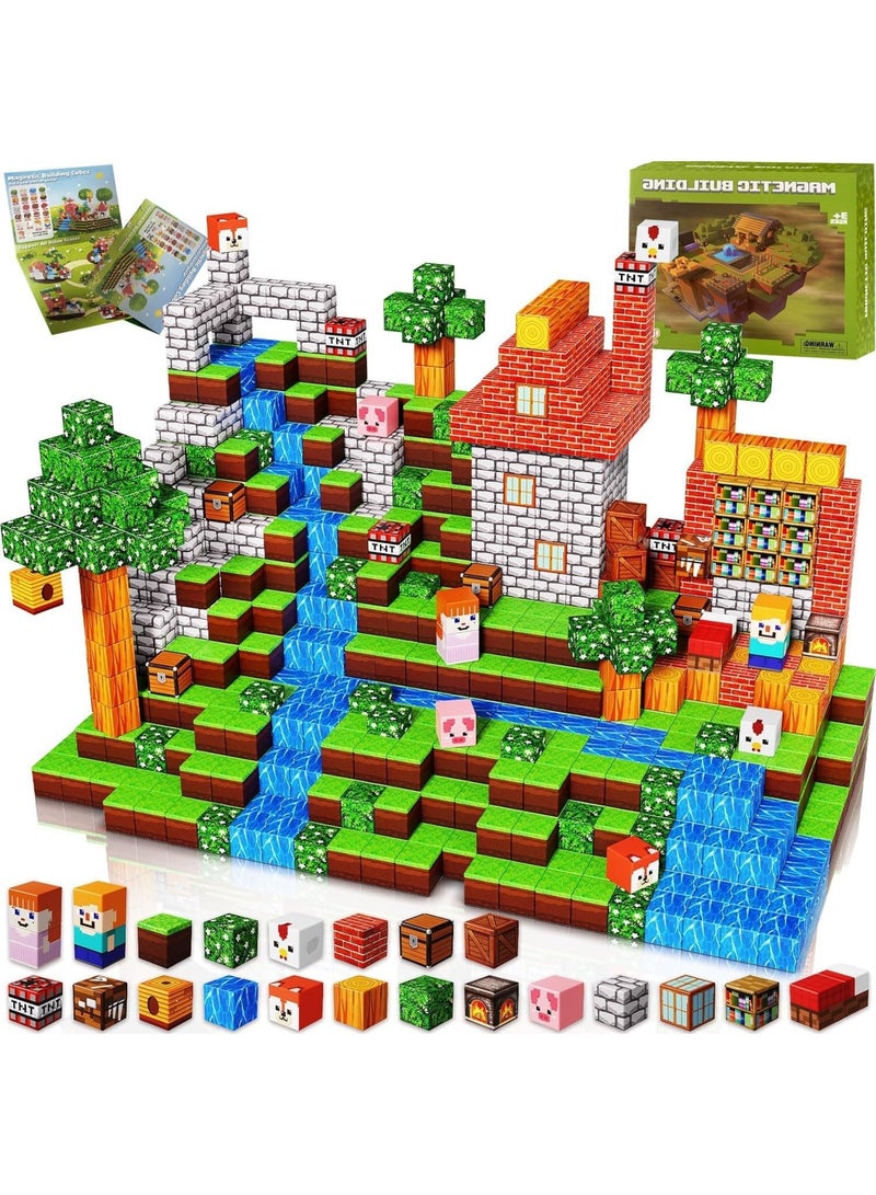 YOUWE7 Magnetic Tiles Cubes for Kids, 300PCS Magnetic Building Blocks, Toddler Building Toys STEM Montessori Sensory Toys for Boys & Girls Age 3+ Years Old - Image 1