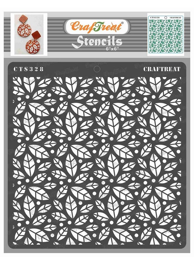 CrafTreat Leaf Pattern Stencils For Painting On Wood Wall Tile Canvas Paper Fabric And Floor Scattered Leaves Stencil 6X6 Inches Reusable Diy Art And Craft Stencils Patterns For Painting  - Image 1