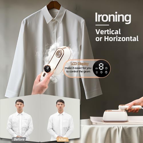 Mafilise Travel Steamer & Iron for Clothes – Handheld Clothing Steamer, 10s Fast Heating, 4 Modes, LCD Display, 180° Swivel Handle, Garment Steam Wrinkle Remover 2-in-1 for Home and Business - Image 4