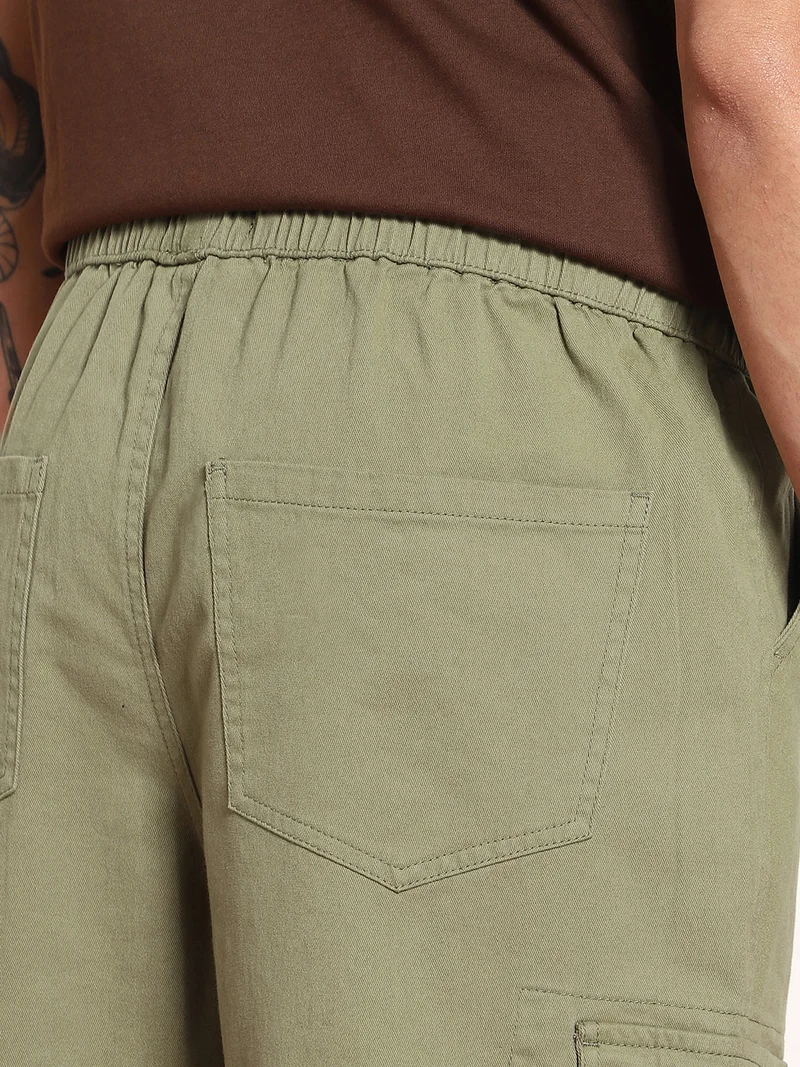 Urbano Fashion  Urbano Fashion Men's Light Olive Loose Baggy Fit Cargo Jogger Chino Pant with 6 Pockets Stretchable for Men | Best Price UAE