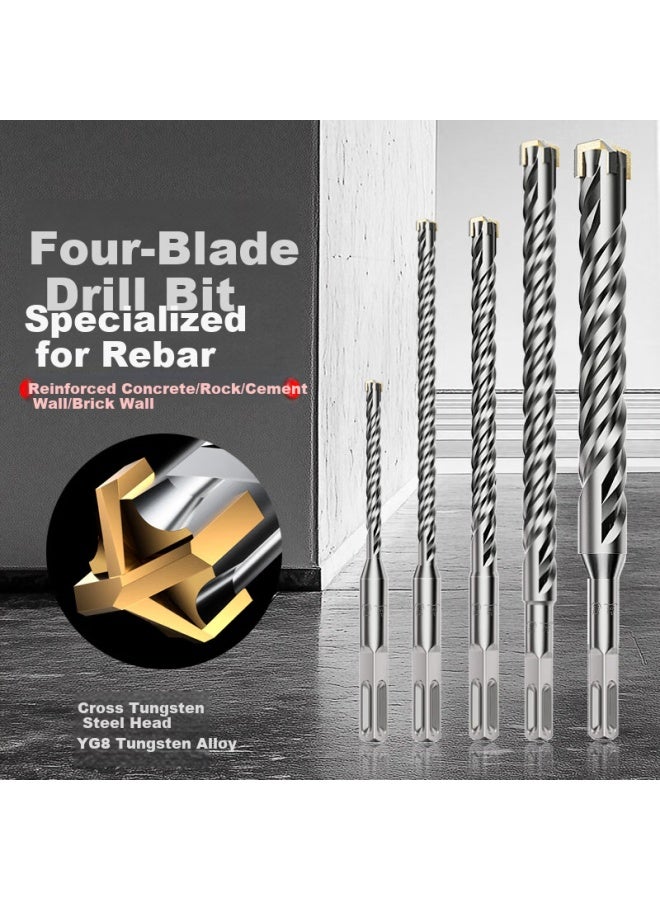 Lichang Cross Electric Hammer Drill Bit Extended Concrete Four-pit Wall Hole Punch Four-blade Impact Drill Bit Shank 22*350mm - Image 2