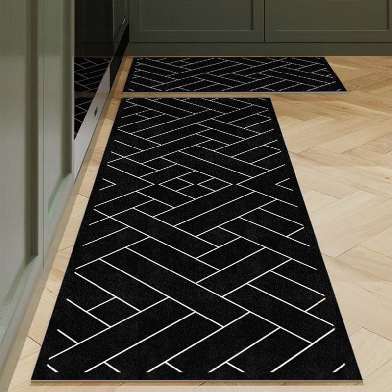 Slow pressure waterproof anti-fatigue mat non-slip office kitchen standing mat black 40*60+40*120cm 2PCS - Image 1