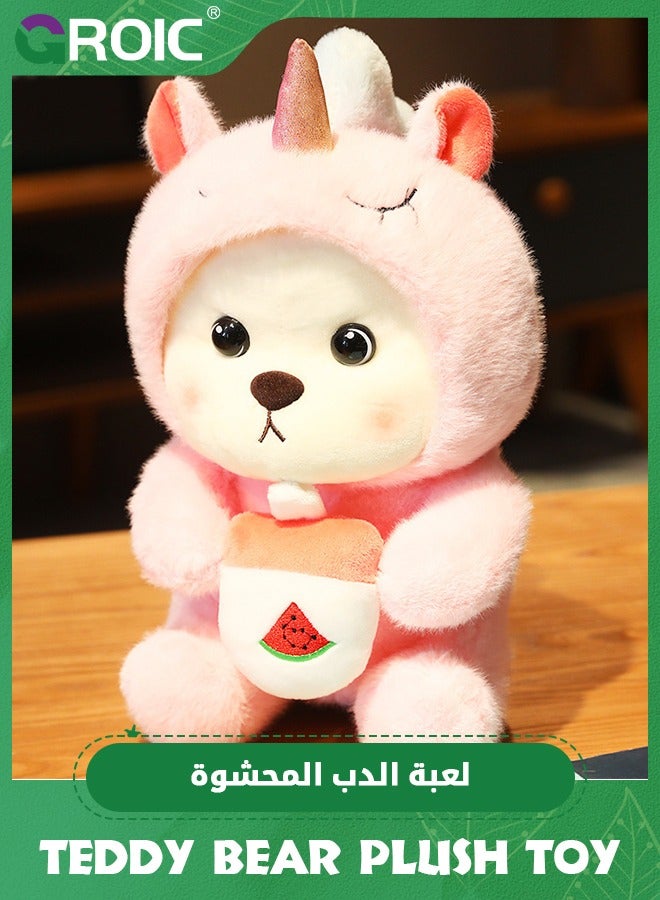 GROIC Cute Bear Plush Toy, 25cm Teddy Bear Cross-dressing Unicorn Stuffed Animal Plush, Little Bear Plushies Cute Soft Stuffed, Kawaii Bear Plush Doll Companion Toys Gift for Kids (Unicorn)  - Image 1