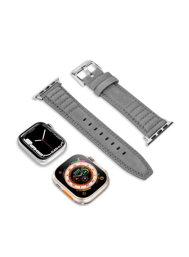 Timberland Timberland Amoskeag Grey Leather Unisex Universal Watch Strap 22mm - TDOUS0001606