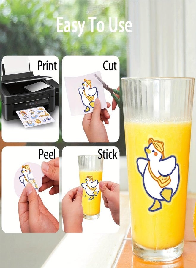 HUSPER Clear Sticker Paper for Inkjet Printer (20 Sheets) - Transparent Glossy 8.5 x 11 - Printable Vinyl Sticker Paper - Image 4