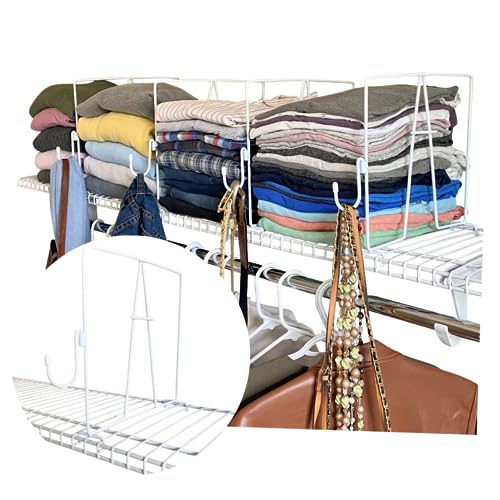 Evelots Wire Shelf Dividers  Extra Closet Organization and Storage for Home or Office 8 Pack New Removable Hooks  Tall Shelf Separators  Easy to Clip No Tool Sturdy Coated Steel  12 Inch Tall