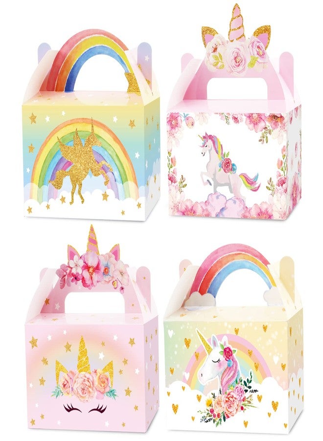 Tevxj 12 Pack Unicorn Party Favor Treat Boxes Unicorn Goodies Gift Boxes Party Supplies Birthday Bags Pastel Rainbow Theme Candy Bag for Girls Birthday Kids Decoration 6 x 3 x 3.5 Inches - Image 1