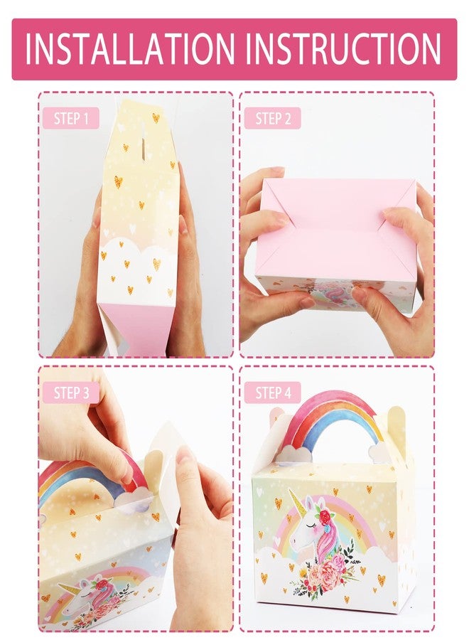 Tevxj 12 Pack Unicorn Party Favor Treat Boxes Unicorn Goodies Gift Boxes Party Supplies Birthday Bags Pastel Rainbow Theme Candy Bag for Girls Birthday Kids Decoration 6 x 3 x 3.5 Inches - Image 5