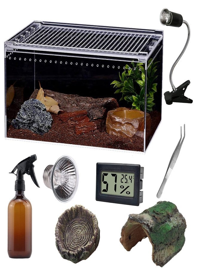 SANOSY Reptile Terrarium - Amphibian Tank Starter Kit, Eco Rainforest Feeding Box, Amphibian Feeding Box, Suitable for breeding Lizards, Snakes, Chameleons,Jumping Spiders - Image 1