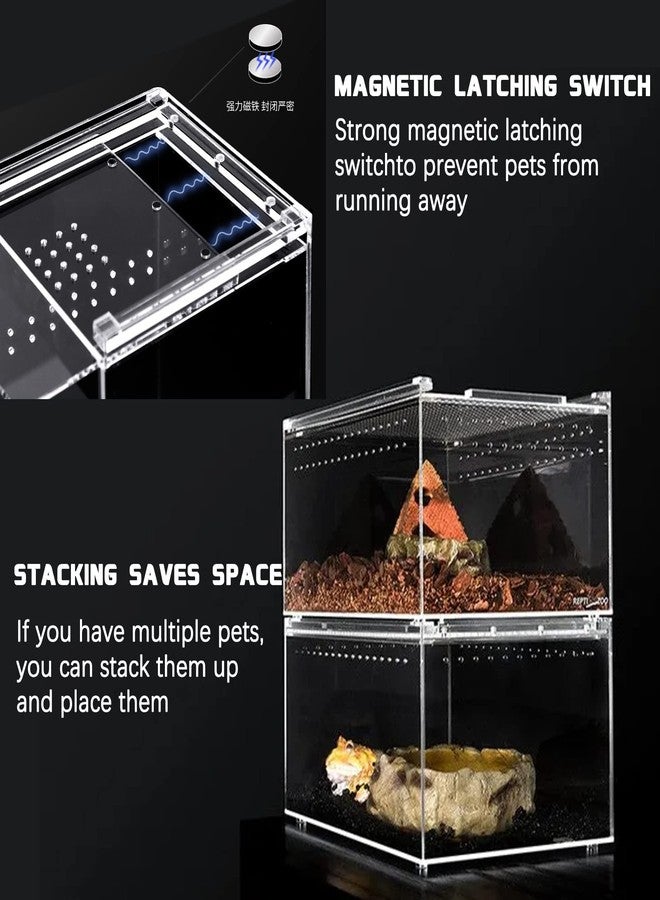 SANOSY Reptile Terrarium - Amphibian Tank Starter Kit, Eco Rainforest Feeding Box, Amphibian Feeding Box, Suitable for breeding Lizards, Snakes, Chameleons,Jumping Spiders - Image 3