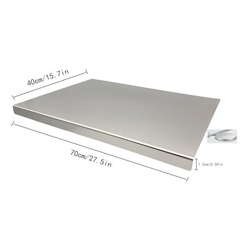 ifowip Stainless Steel Cutting Boards for KitchenBaking BoardPastry Boardkneading Panel Suitable for Cutting Vegetables Fruits Meatbread Easy To Clean and Store 70x40cm275x157in - Image 3