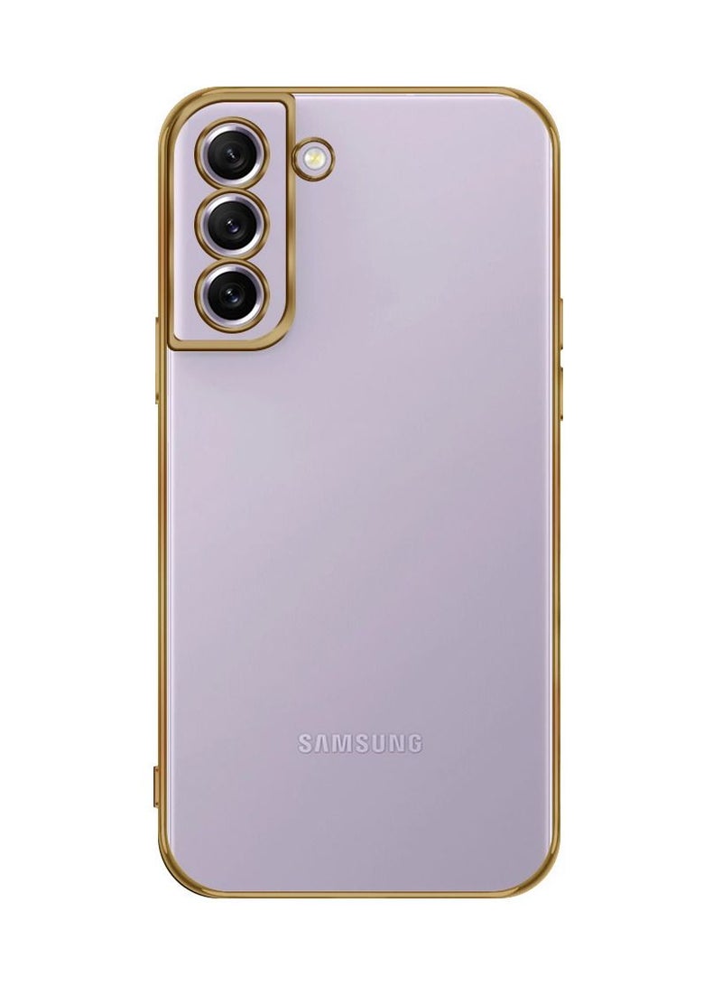 KST Design Samsung Galaxy S22 Classic Series Clear Case with Electroplating Frame 6D Plating Camera Lens Protection Design Gold  - Image 3