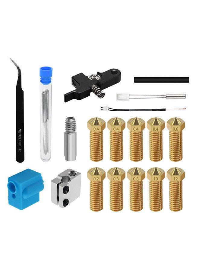 Extruder Kit with Volcano Nozzles Silicone Sleeve Aluminum Block Handle Thermistor Throat Tube Needles Compatible with Sidewinder X1 Genius 3D Printer  - Image 1