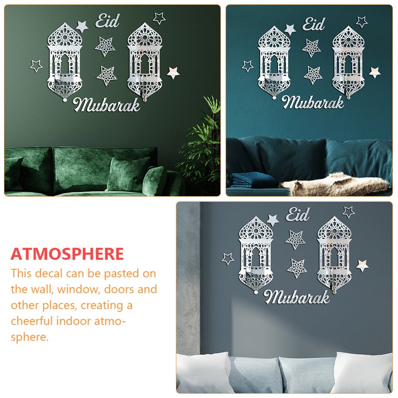 2 Sets Themed Wall Stickers Ornaments Eid Festival Self-adhesive Wall Decals - Image 2