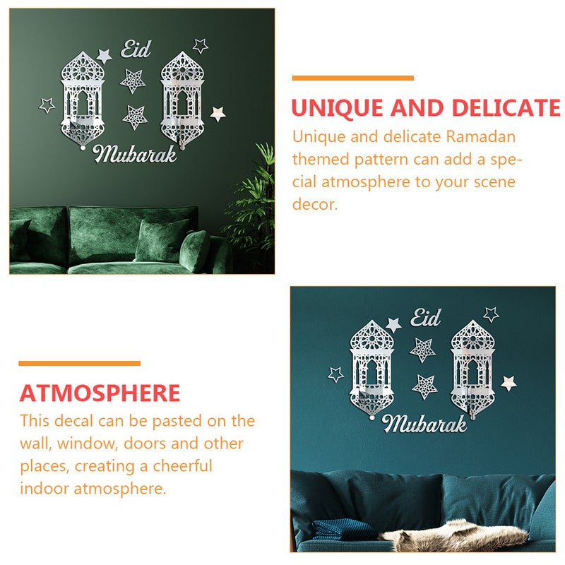 2 Sets Themed Wall Stickers Ornaments Eid Festival Self-adhesive Wall Decals - Image 3