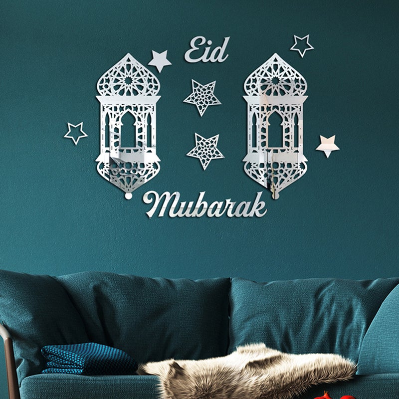 2 Sets Themed Wall Stickers Ornaments Eid Festival Self-adhesive Wall Decals - Image 5