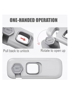 Hihonor Child Proof Refrigerator Lock, Fridge Locks for Kids with Sticky Adhesive Pads, Child Safety Locks for Doors, RV Refrigerator, Oven Lock Child Safety Baby Cabinet Locks  (Grey ,5 Pcs）  - Image 2