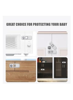 Hihonor Child Proof Refrigerator Lock, Fridge Locks for Kids with Sticky Adhesive Pads, Child Safety Locks for Doors, RV Refrigerator, Oven Lock Child Safety Baby Cabinet Locks  (Grey ,5 Pcs）  - Image 4