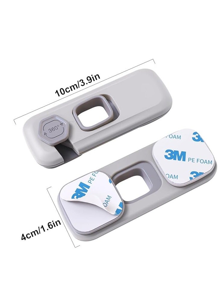 Hihonor Child Proof Refrigerator Lock, Fridge Locks for Kids with Sticky Adhesive Pads, Child Safety Locks for Doors, RV Refrigerator, Oven Lock Child Safety Baby Cabinet Locks  (Grey ,5 Pcs） - Image 5