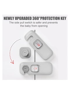Hihonor Child Proof Refrigerator Lock, Fridge Locks for Kids with Sticky Adhesive Pads, Child Safety Locks for Doors, RV Refrigerator, Oven Lock Child Safety Baby Cabinet Locks  (Grey ,5 Pcs）  - Image 3