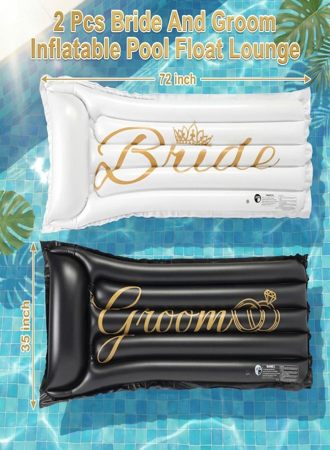 Vertintong 2 Pcs Weeding Bride and Groom Pool Float Bar Lounge Inflatable Bachelorette Float Funny Stagette Decorations Swimming Lounger for Beach Bridal Shower Engagement Wedding Party - Image 5