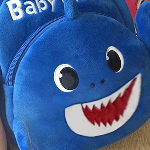 Frantic Blue Baby Shark Kids Soft Cartoon Animal Travelling School Bag Soft Plush Standard 2 Compartment Backpack Boys Girls For 2 To 5 Years Boys/Girls Nursery, Preschool, Picnic Standard,10 Litres - Image 3