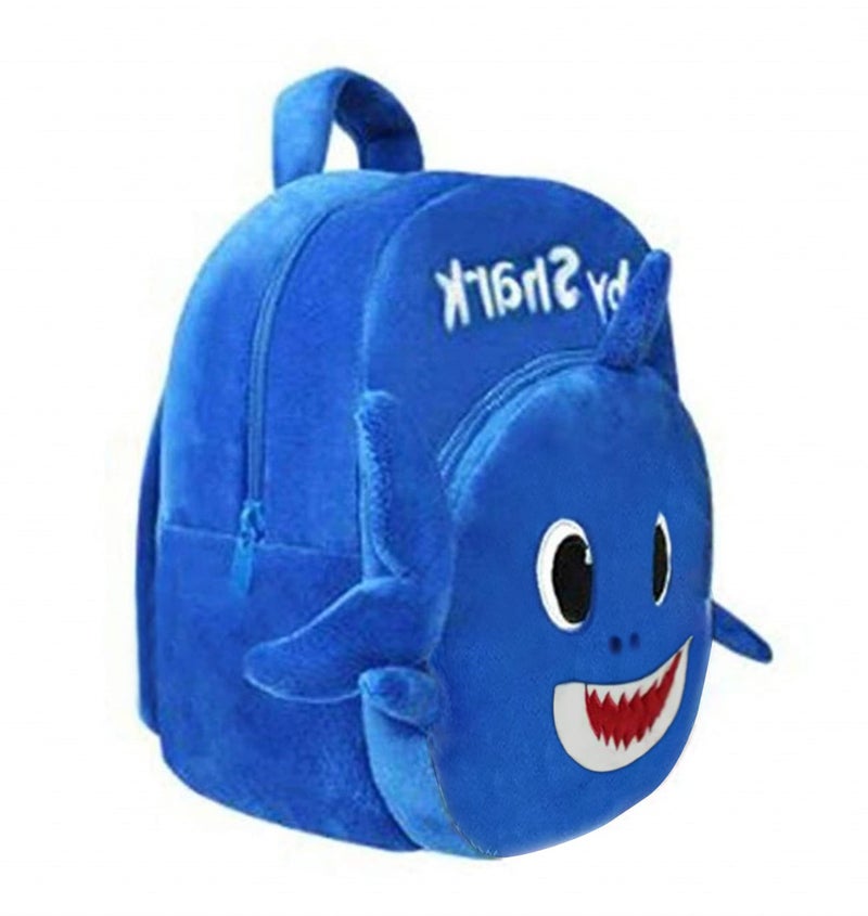 Frantic Blue Baby Shark Kids Soft Cartoon Animal Travelling School Bag Soft Plush Standard 2 Compartment Backpack Boys Girls For 2 To 5 Years Boys/Girls Nursery, Preschool, Picnic Standard,10 Litres - Image 2