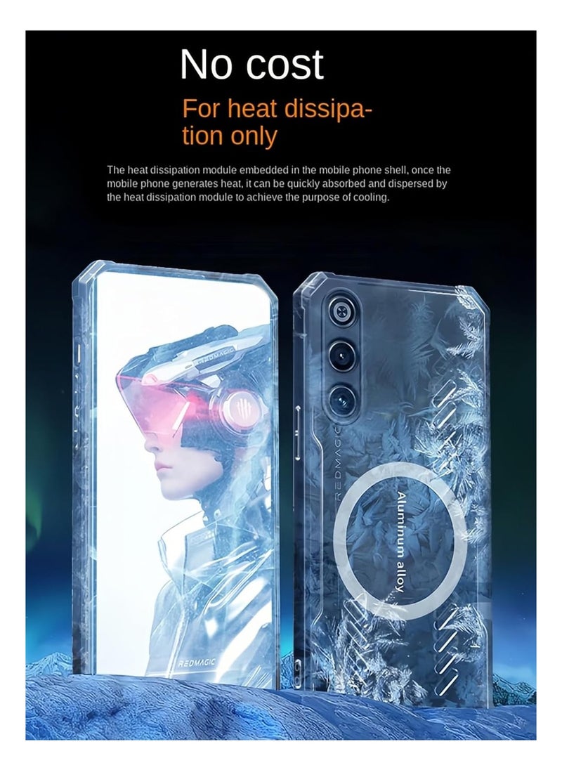 General Case Compatible with ZTE Nubia Red Magic 10 Air 2025, Hole Cooling Case Hybrid Transparent TPU Bumper Aluminium Cooling Cover  - Image 4