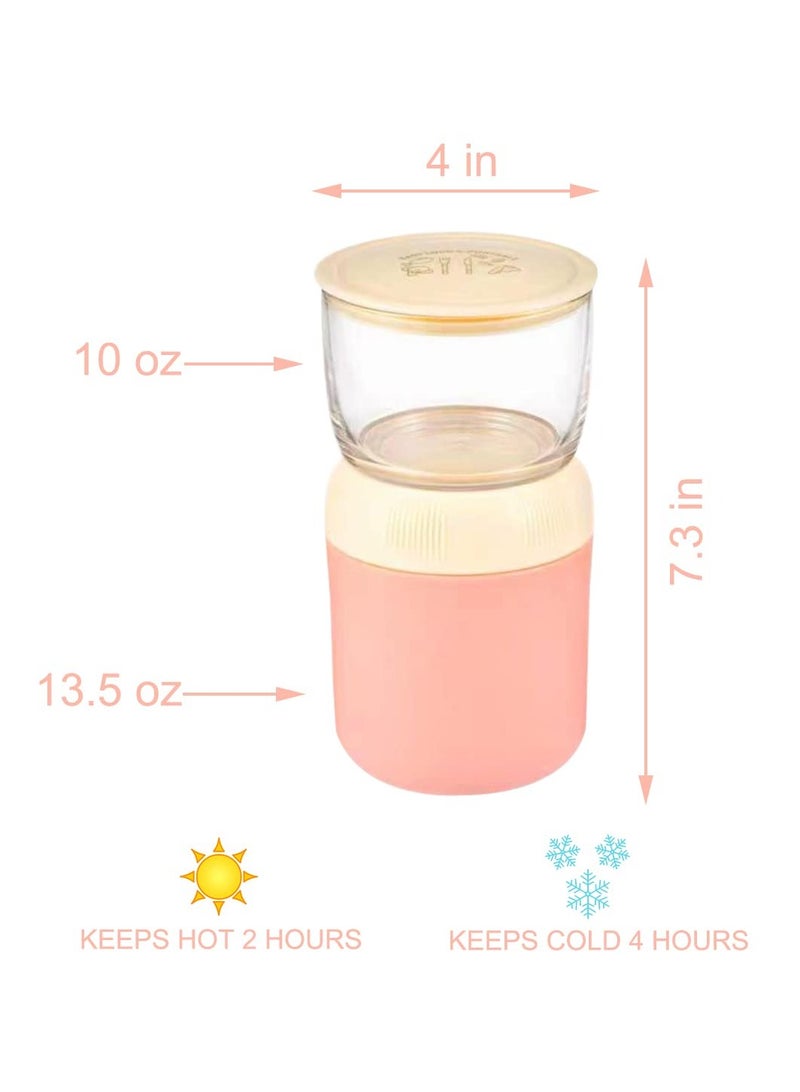 SYOSI Yogurt Container, Double Wall Insulated Snack Container with Lids and Spoon, Stainless Steel Inner Wall Leak Proof Food Storage, Microwave Safe, Storage Jar for Breakfast Milk Fruit Cereal, 23 Ounce - Image 5