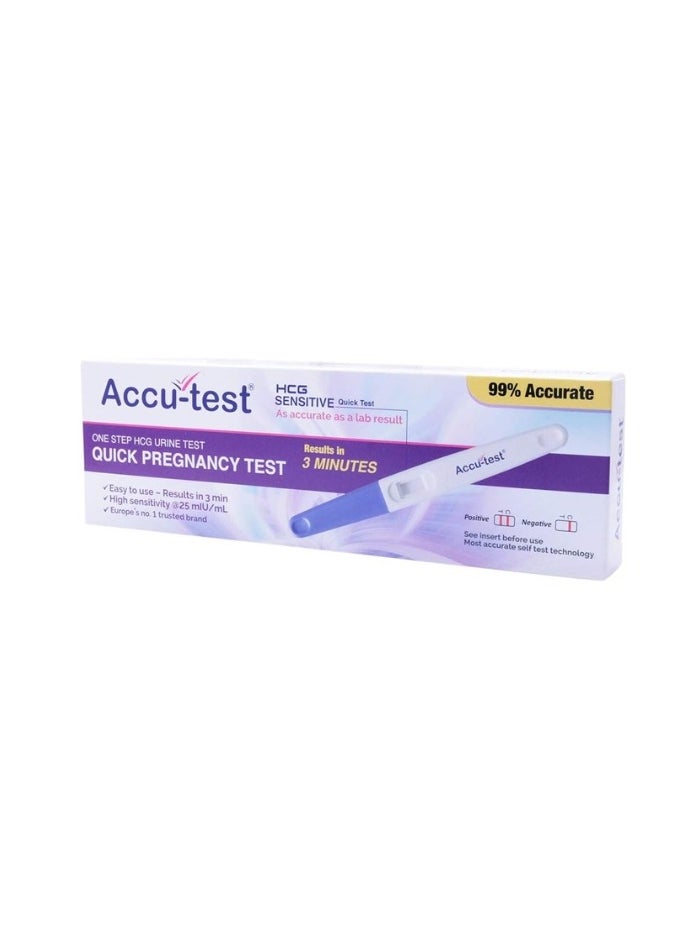 اكيوتيست اختبار الحمل Accu-test HCG في البول - نتائج سريعة ودقيقة في 3 دقائق، حساسية عالية عند 25 mIU/mL، مجموعة اختبار سهلة الاستخدام 