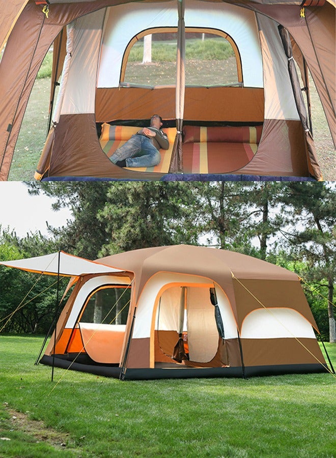 ZCM-HAPPY Double layer Outdoor Camping Tent Two Bedroom one Living Room Family Cabin 330x210x185com - Image 3
