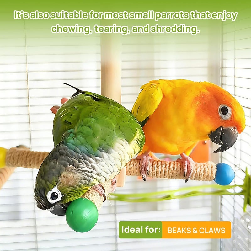 GingerUPer Budgie Toy, Bird Toy for Birds, Natural Corn Cob, Parrot Chew Toy, Colourful Safe Wooden Block Swing for Chewing for All Parrots and Birds (Green) - Image 4