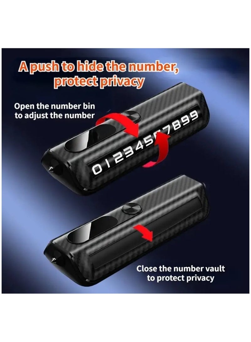 LDQ Dual-Function Car Accessory – Temporary Parking Phone Number Display with Built-in Safety Hammer for Emergency Use – Compact Dashboard Tool - Image 1
