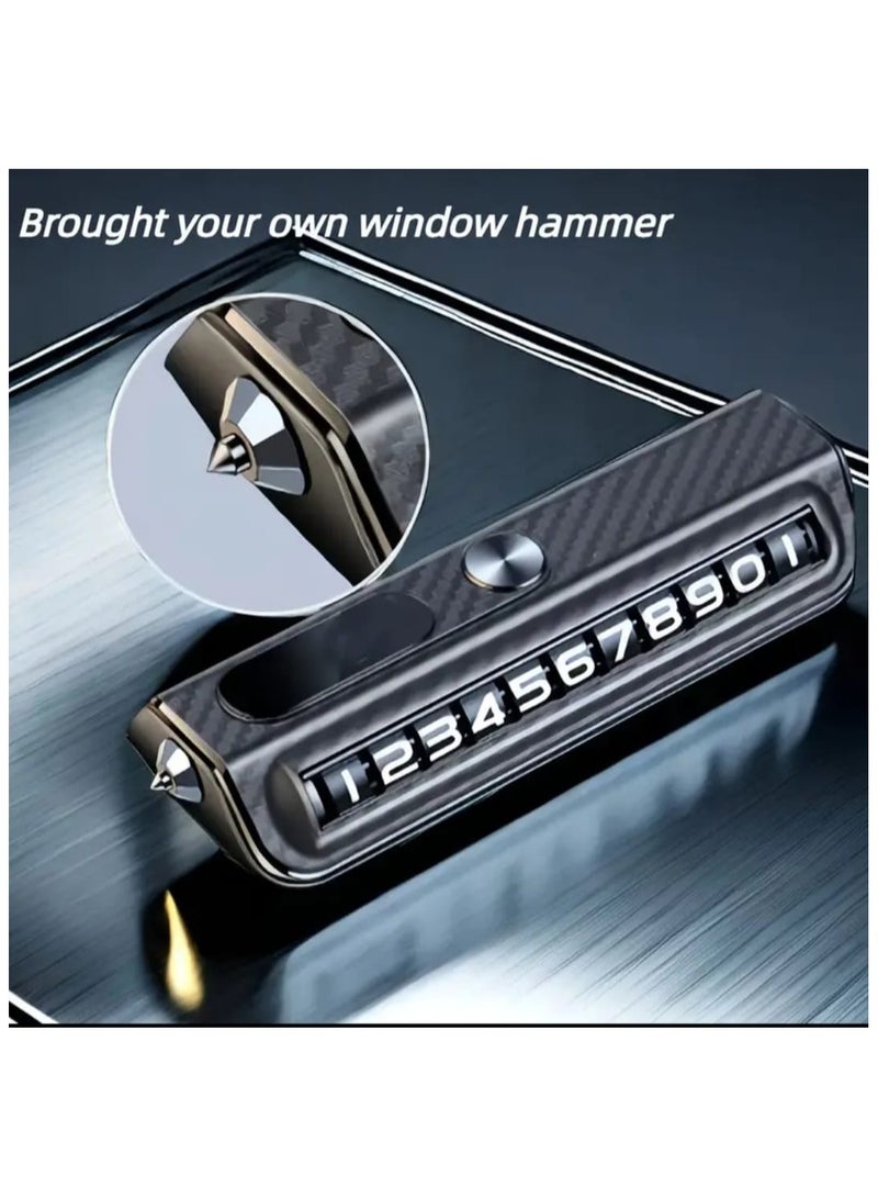 LDQ Dual-Function Car Accessory – Temporary Parking Phone Number Display with Built-in Safety Hammer for Emergency Use – Compact Dashboard Tool - Image 3