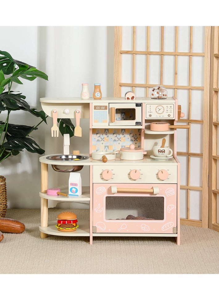 OLUDENIZ Wooden Kids Kitchen Play Set - Luxury Pretend Play Kitchen with Accessories for Role-Playing Fun - Image 4