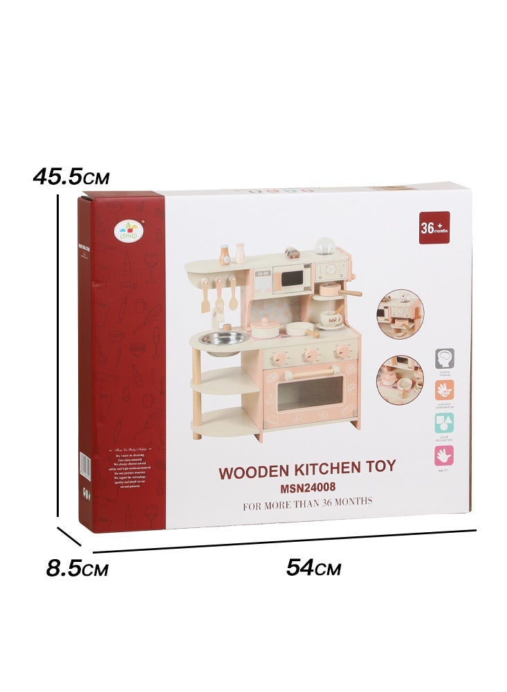 OLUDENIZ Wooden Kids Kitchen Play Set - Luxury Pretend Play Kitchen with Accessories for Role-Playing Fun - Image 3